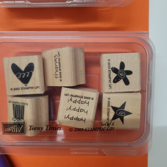 Stampin Up Birthday Best & Teeny Tinies Wooden Block Rubber Stamp Set - Picture 4 of 8